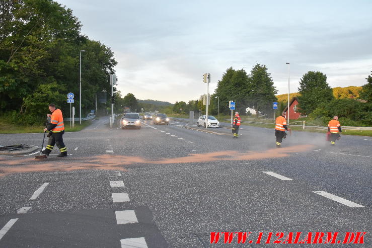 Både bilen og lysregulering gik død. Bredstenvej ved Skibet. 20/06-2024. Kl. 21:20.