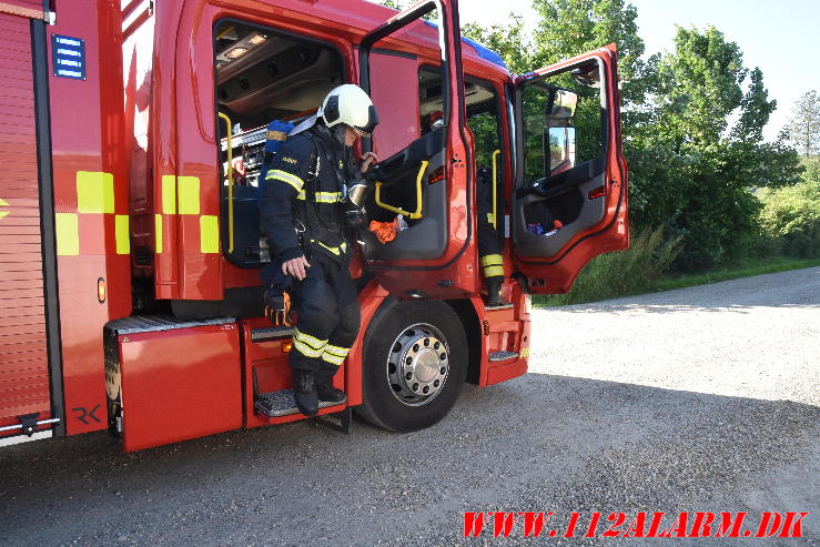 Ild i el-skab. Chr. Jensens Vej i vejle. 26/06-2024. Kl. 17:40.