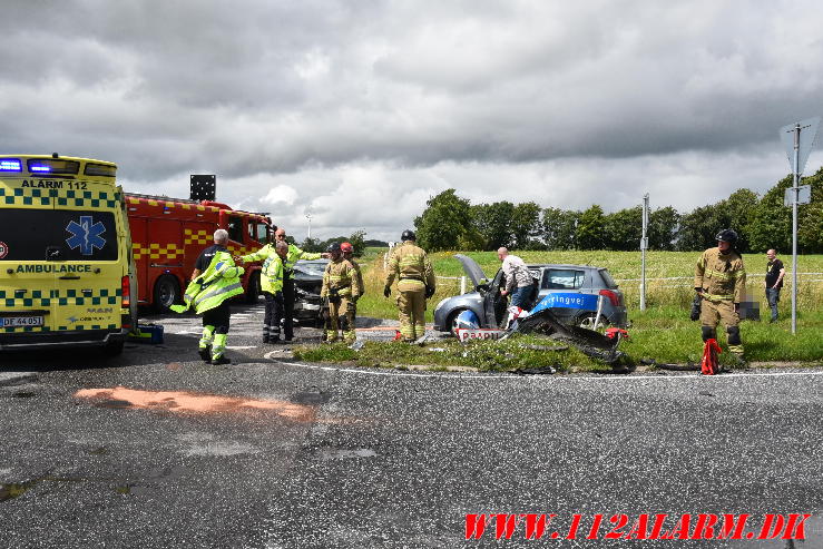 Overså sin ubetinget vigepligt. Vongevej-Tørringvej i Sandvad.15/07-2024. Kl. 14:01.