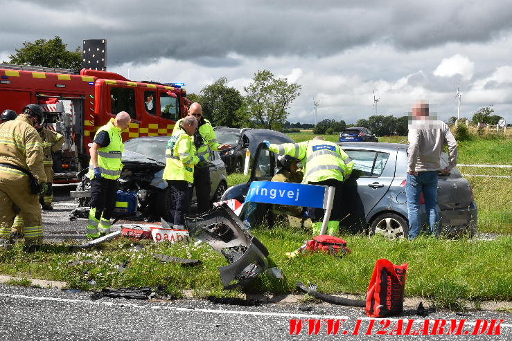 Overså sin ubetinget vigepligt. Vongevej-Tørringvej i Sandvad.15/07-2024. Kl. 14:01.