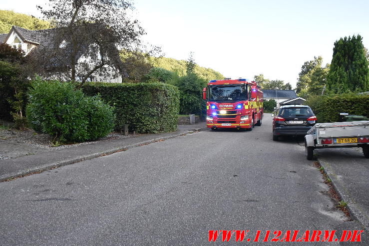 Brand i Villa / Skur. Grønholt i Vejle. 28/07-2024. Kl. 19:11.