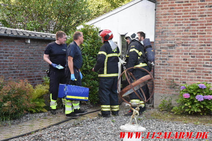 Brand i Villa / Skur. Grønholt i Vejle. 28/07-2024. Kl. 19:11.