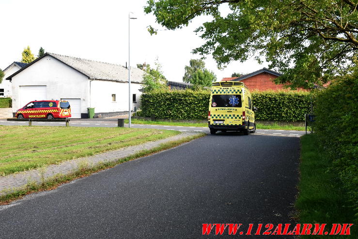 Drengen blev reddet ned fra taget. Vestermarksvej i Grejs. 29/07-2024. Kl. 18:46.