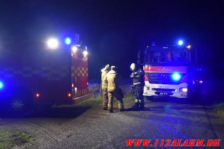 Brand på ubeboet gård. Norgesvej i Vendelev. 27/08-2024. Kl. 01:00.