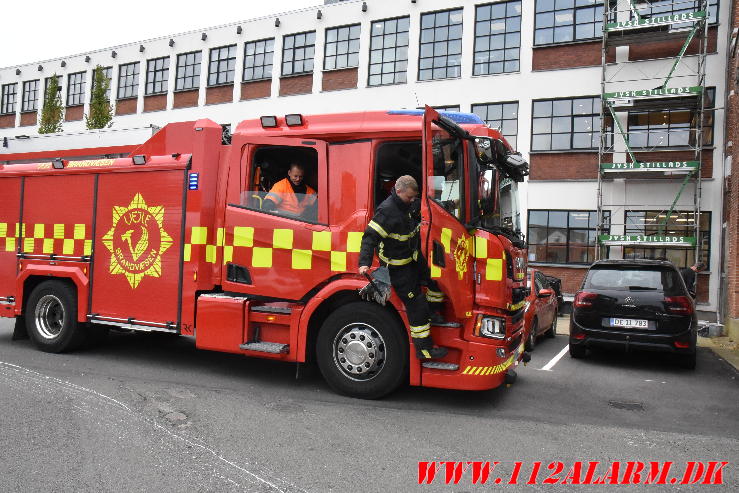 Der løb maling ud af siden. Havnegade i Vejle. 03/09-2024. Kl. 10:41.