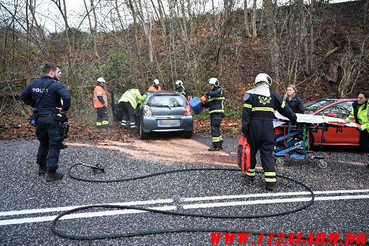 Ældre dame væltede om på siden. Jellingvej i Vejle. 27/11-2024. Kl. 13:27.