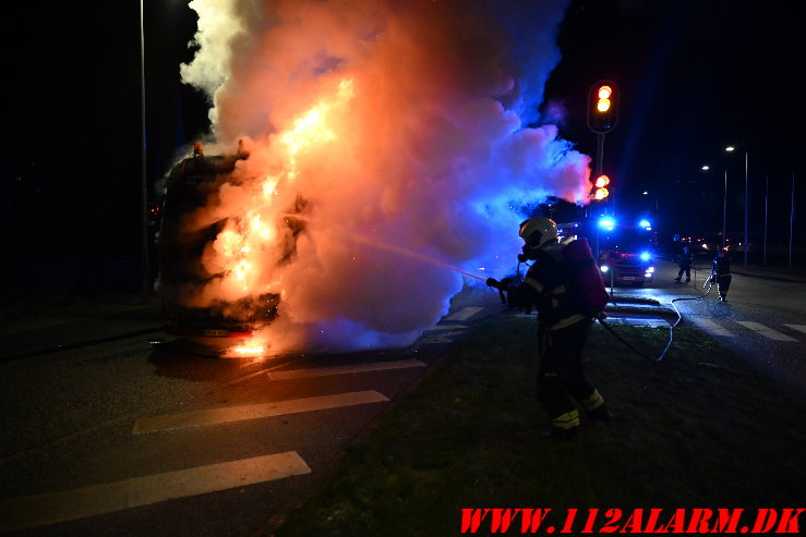 Ild i Lastbil. Toldbodvej i Vejle. 10/01-2025. KL. 22:46.